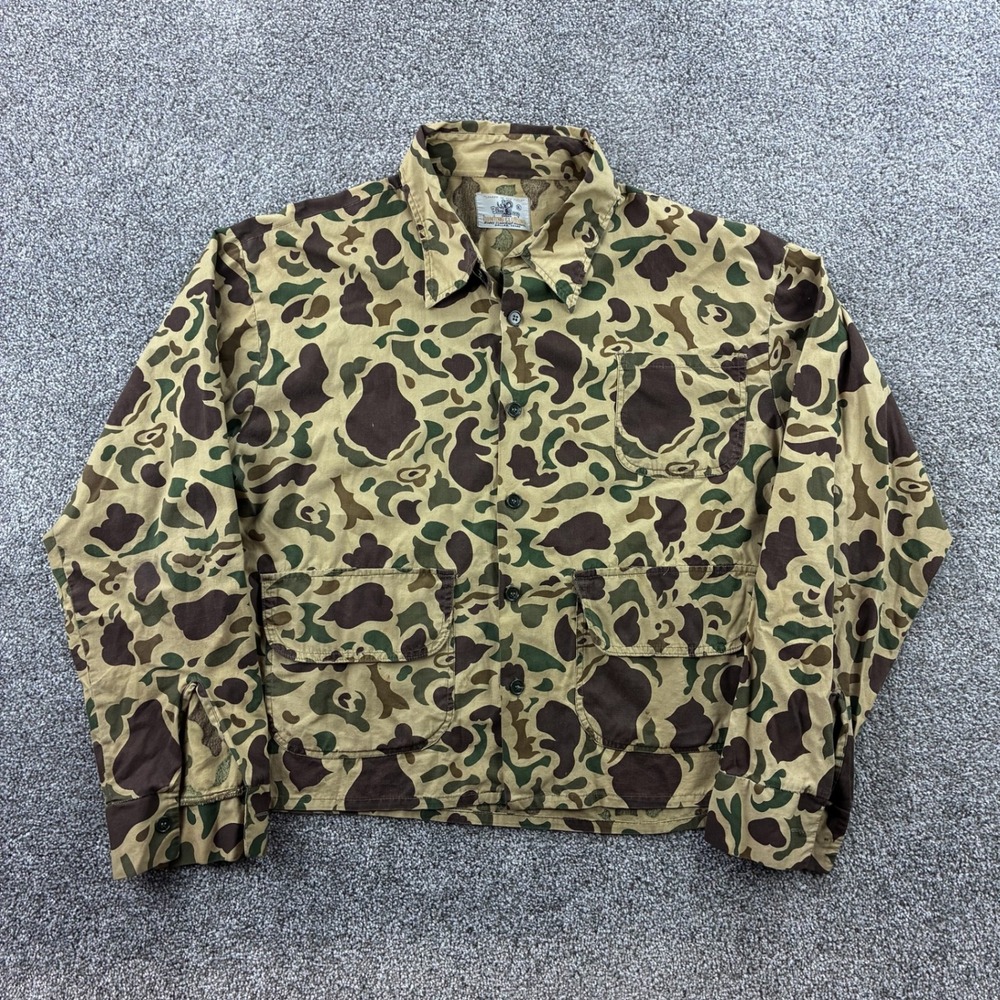 Vintage Black Sheep Camo Jacket Mens XL Duck Camouflage Cropped Hunting Light